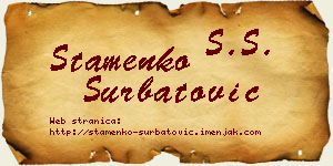 Stamenko Šurbatović vizit kartica